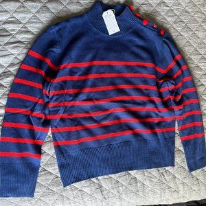 New With Tags Made With Love Blue and Red Lightweight Sweater Size XL